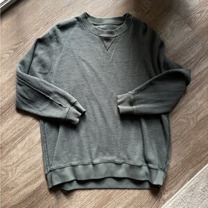 Aerie Green Waffle Crew